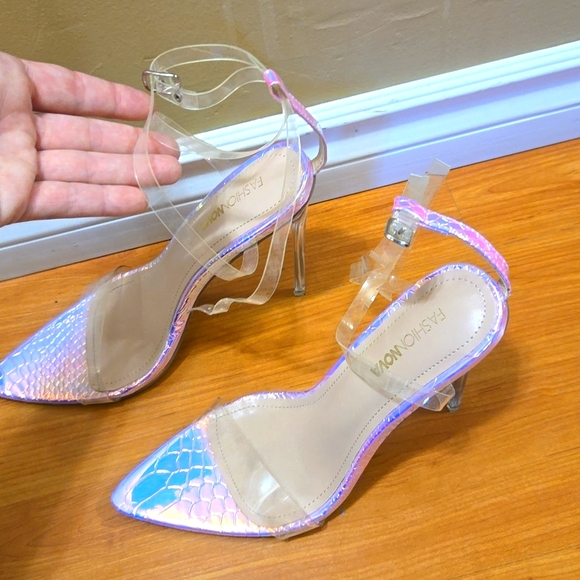 Mermaid monochrome strappy heels - Picture 3 of 6